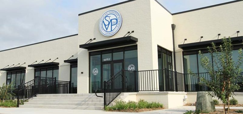 The refurbished exterior of the St. Vincent de Paul Georgia conference support center on Chamblee Tucker Road is just one of the several enhancements associated with the nonprofit’s $7.5 million capital campaign. Photo By Michael Alexander